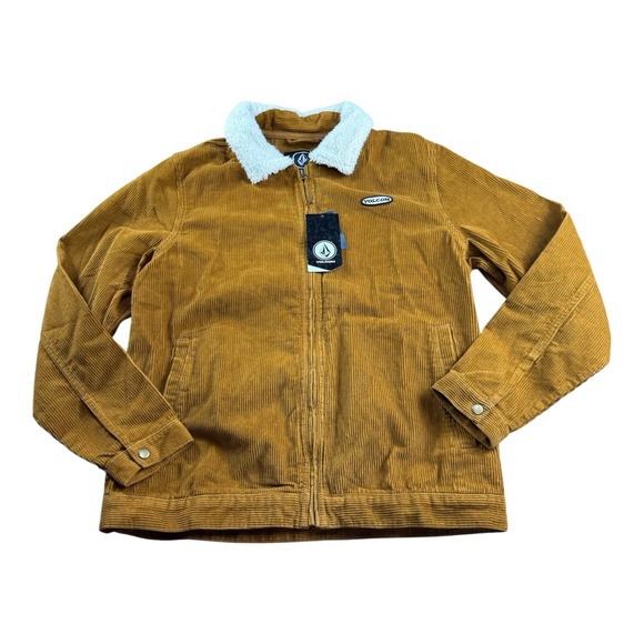 Volcom Halecrest Jacket with Faux Shearling Collar Men's Medium Trucker‎ Jacket - Picture 1 of 8